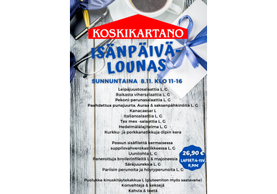 Isänpäivän juhlalounas 8.11. klo 11-16